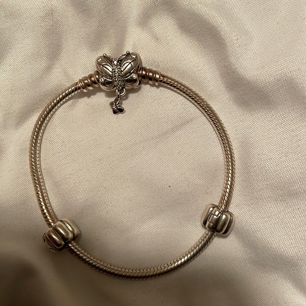 Pandora Butterfly Clasp Bracelet w/ 2 stoppers